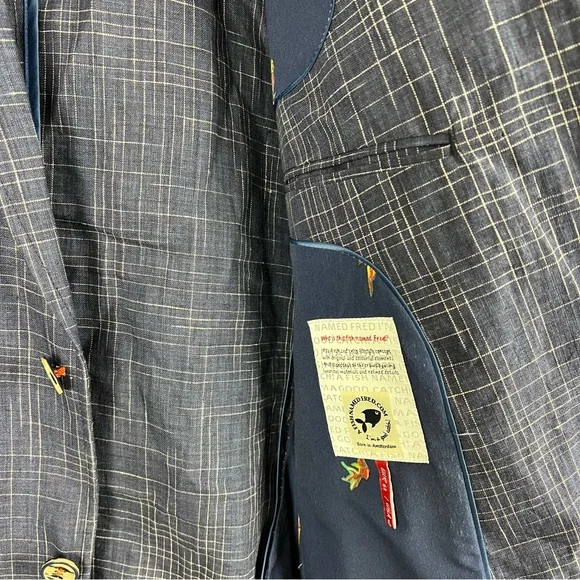 A Fish Named Fred Linen Blazer Jacket Size 40